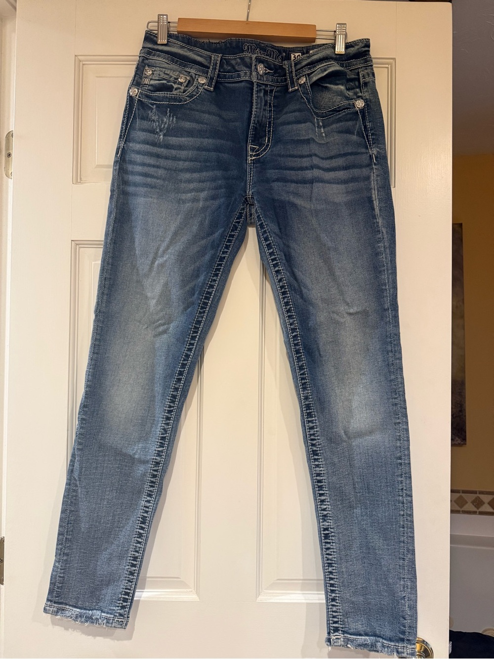 Miss Me Distressed Blue Skinny Jeans